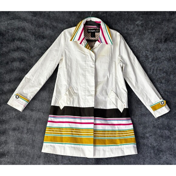 Desigual Coat Rare Botticelli Size 44 NWT Cotton Blend Striped 42E2L05 - Picture 10 of 10